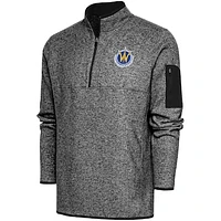 Men's Antigua Heather Santa Cruz Warriors Fortune Quarter-Zip Pullover Jacket