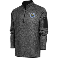 Men's Antigua Heather Santa Cruz Warriors Fortune Quarter-Zip Pullover Jacket