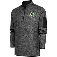 Men's Antigua Heather Wisconsin Herd Fortune Quarter-Zip Pullover Jacket