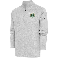 Men's Antigua Heather Wisconsin Herd Fortune Quarter-Zip Pullover Jacket