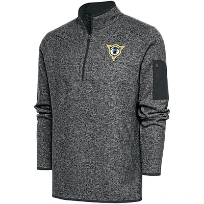 Men's Antigua  Heather Charcoal Fort Wayne Mad Ants Big & Tall Fortune Quarter-Zip Pullover Jacket