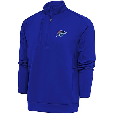 Men's Antigua  Blue Oklahoma City Generation Quarter-Zip Pullover Top