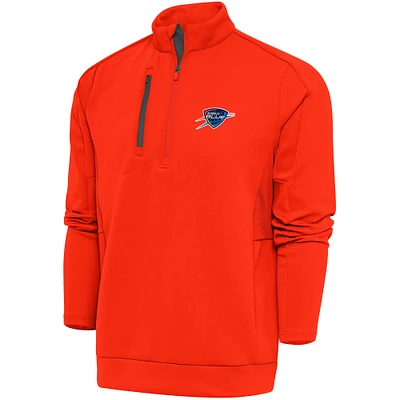 Men's Antigua  Orange Oklahoma City Blue Generation Quarter-Zip Pullover Top