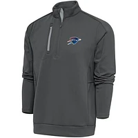 Men's Antigua  Charcoal Oklahoma City Blue Generation Quarter-Zip Pullover Top