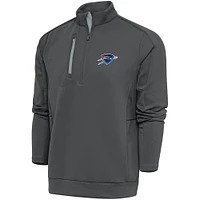 Men's Antigua  Charcoal Oklahoma City Blue Generation Quarter-Zip Pullover Top