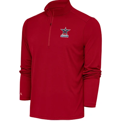 Men's Antigua  Red Birmingham Squadron Tribute Quarter-Zip Pullover Top