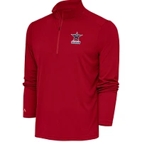 Men's Antigua  Red Birmingham Squadron Tribute Quarter-Zip Pullover Top