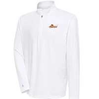 Men's Antigua  White Cleveland Charge Tribute Quarter-Zip Pullover Top