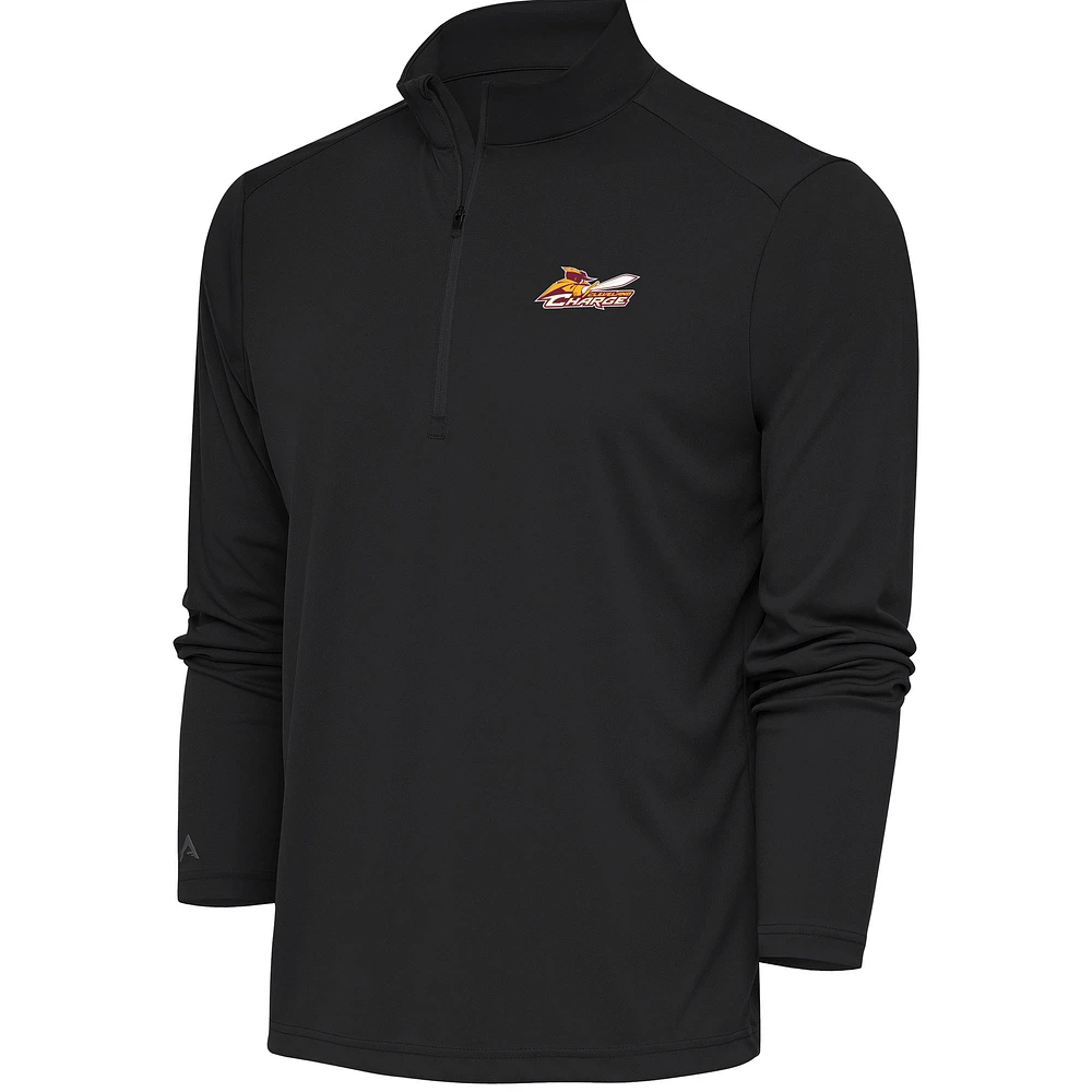Men's Antigua Charcoal Cleveland Charge Tribute Quarter-Zip Pullover Top
