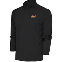 Men's Antigua  Charcoal Cleveland Charge Tribute Quarter-Zip Pullover Top
