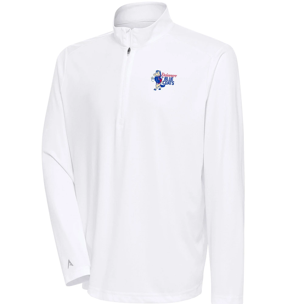 Men's Antigua Delaware Blue Coats Tribute Quarter-Zip Pullover Top