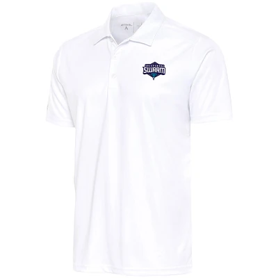 Men's Antigua  White Greensboro Swarm Big & Tall Tribute Polo