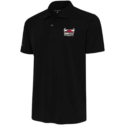 Men's Antigua  Black Windy City Bulls Tribute Polo