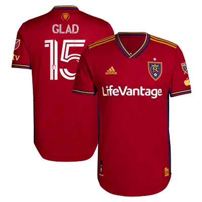 Men's adidas Justen Glad Garnet Real Salt Lake 2023 The Believe Kit Authentic Player Jersey