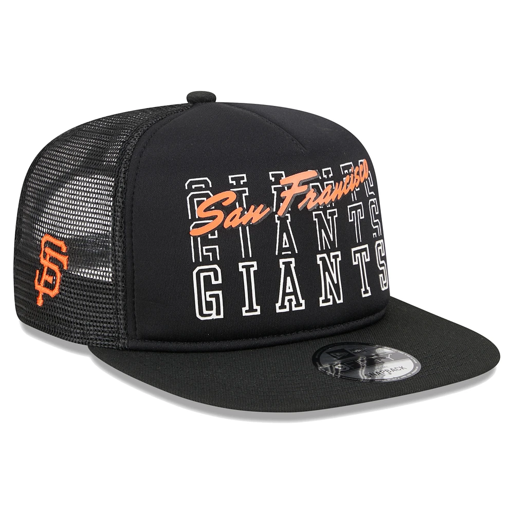 Men's New Era Black San Francisco Giants  Street Team A-Frame Trucker 9FIFTY Snapback Hat