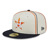 Men's New Era  Cream/Navy Houston Astros Chrome Sutash 59FIFTY Fitted Hat