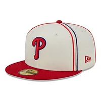 Men's New Era  Cream/Red Philadelphia Phillies Chrome Sutash 59FIFTY Fitted Hat