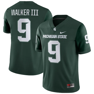 Men's Nike Kenneth Walker III Green Michigan State Spartans Player Game Jersey