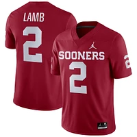 Men's Jordan Brand CeeDee Lamb Crimson Oklahoma Sooners Player Game Jersey