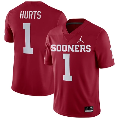 Men's Jordan Brand Jalen Hurts Crimson Oklahoma Sooners Player Game Jersey