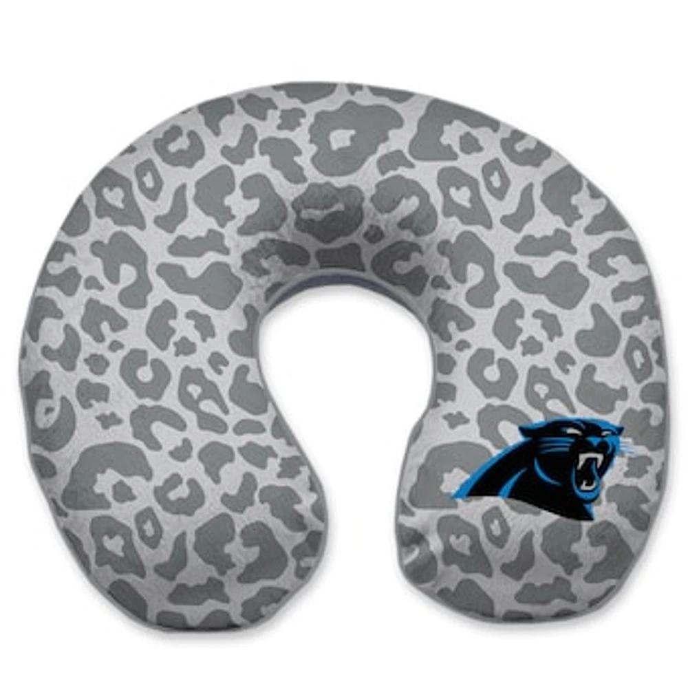 Carolina Panthers Cheetah Print Memory Foam Travel Pillow