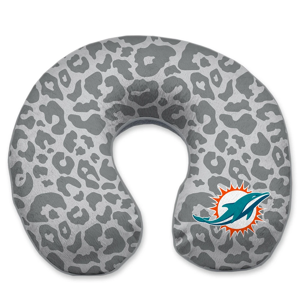 Miami Dolphins Cheetah Print Memory Foam Travel Pillow