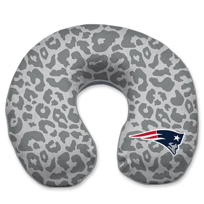 New England Patriots Cheetah Print Memory Foam Travel Pillow