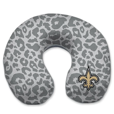 New Orleans Saints Cheetah Print Memory Foam Travel Pillow