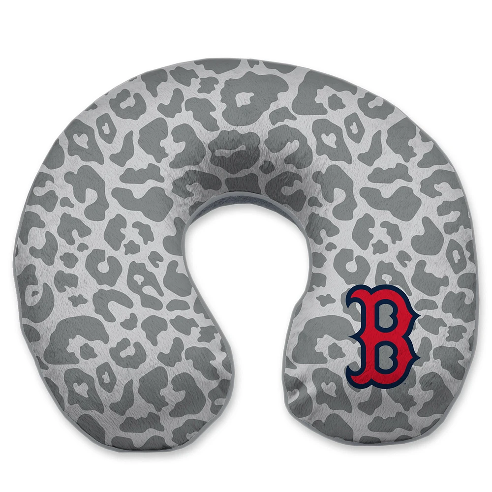 Boston Red Sox Cheetah Print Memory Foam Travel Pillow