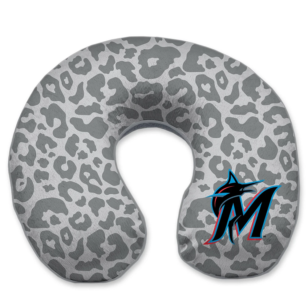 Miami Marlins Cheetah Print Memory Foam Travel Pillow