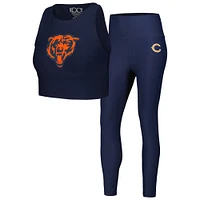 Women's Navy Chicago Bears Leggings & Midi Bra Set