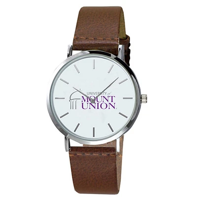 Men's Mount Union Purple Raiders Plexus Brown Leather Watch