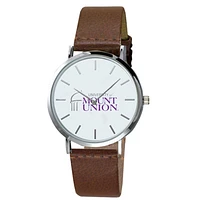Men's Mount Union Purple Raiders Plexus Brown Leather Watch