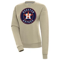 Women's Antigua Khaki Houston Astros Victory Pullover Sweatshirt