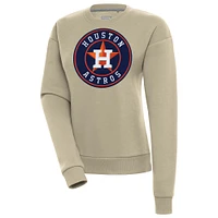 Women's Antigua Khaki Houston Astros Victory Pullover Sweatshirt