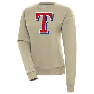 Women's Antigua Khaki Texas Rangers Victory Pullover Sweatshirt