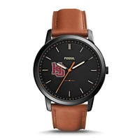 Men's Hampden-Sydney College Tigers Fossil Minimalist Slim Light Brown Leather Watch