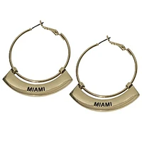 Miami Hurricanes Weller Gold Hoop Earrings