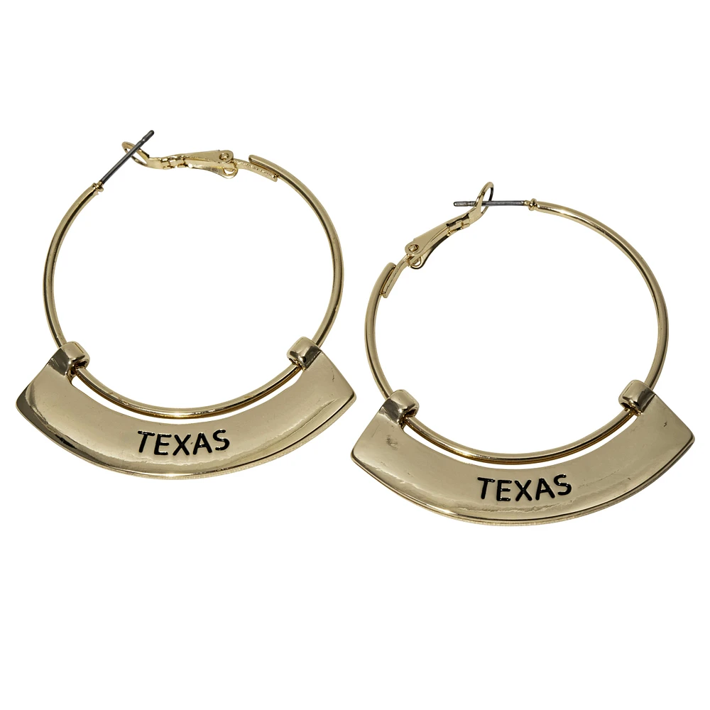 Texas Longhorns Weller Gold Hoop Earrings