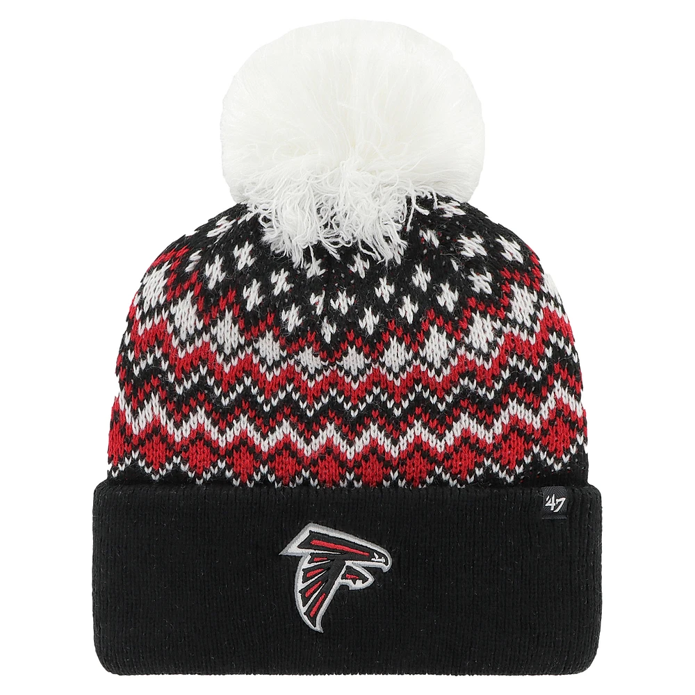 Women's '47 Black Atlanta Falcons Elsa Cuffed Knit Hat with Pom