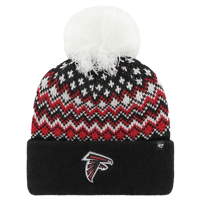 Women's '47 Black Atlanta Falcons Elsa Cuffed Knit Hat with Pom