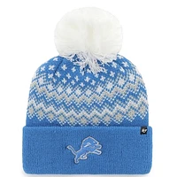 Women's '47 Blue Detroit Lions Elsa Cuffed Pom Knit with Hat