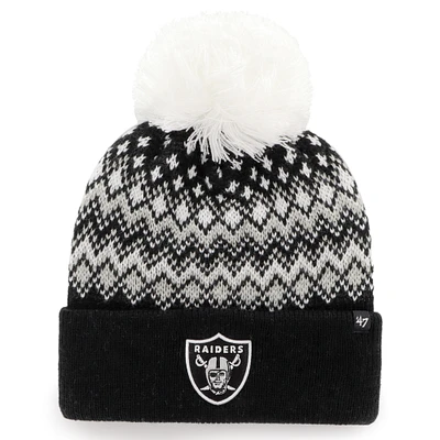 Women's '47 Black Las Vegas Raiders Elsa Cuffed Pom Knit with Hat