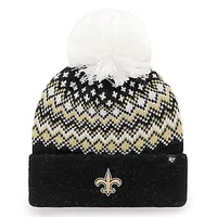 Women's '47 Black New Orleans Saints Elsa Cuffed Pom Knit with Hat