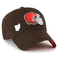 Women's '47 Brown Cleveland Browns Confetti Icon Clean Up Adjustable Hat