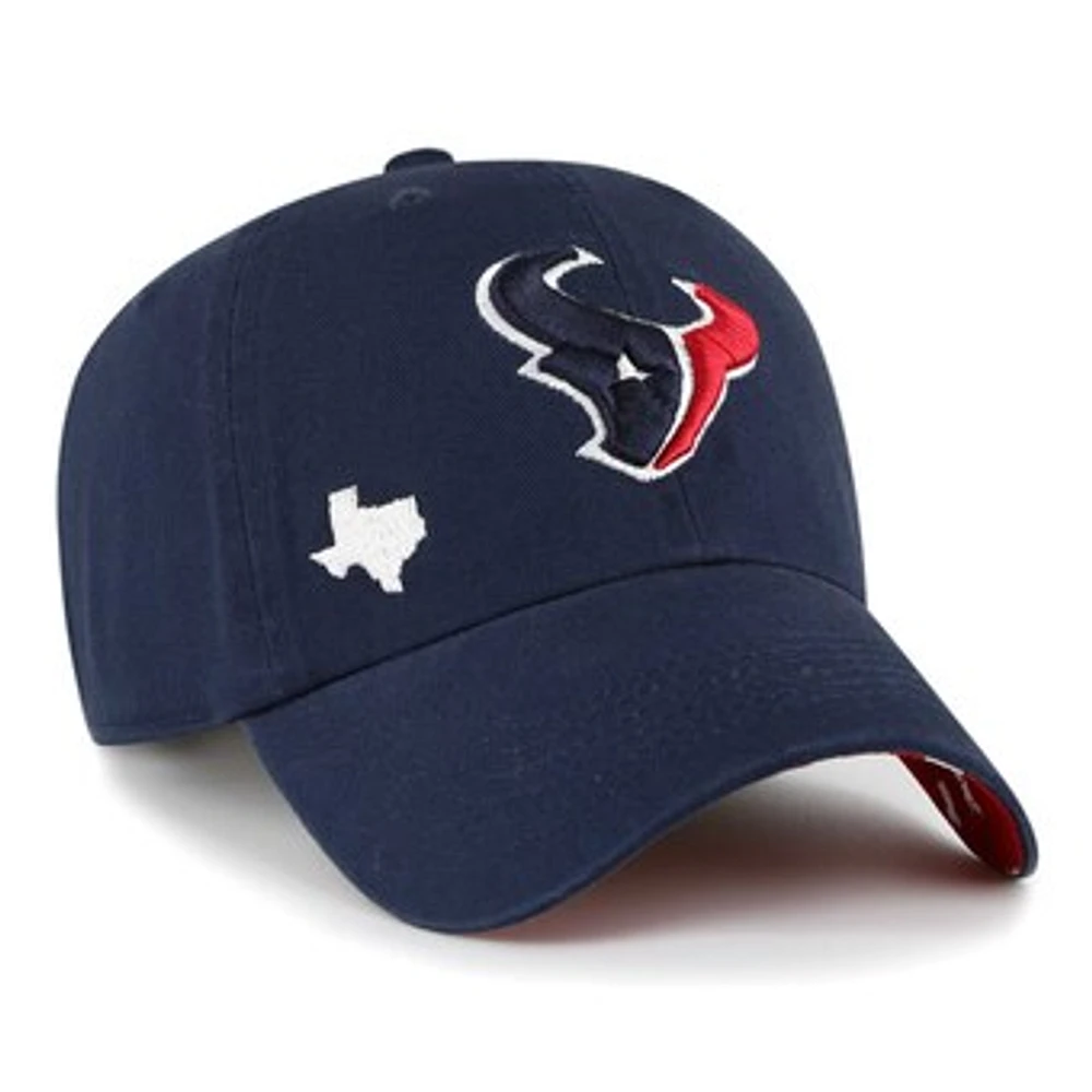 Women's '47  Navy Houston Texans Confetti Icon Clean Up Adjustable Hat