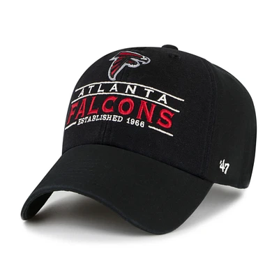 Men's '47  Black Atlanta Falcons Vernon Clean Up Adjustable Hat