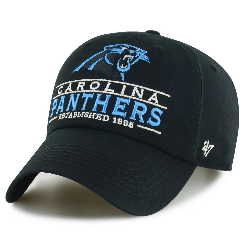Men's '47 Black Carolina Panthers Vernon Clean Up Adjustable Hat