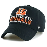 Men's '47  Black Cincinnati Bengals Vernon Clean Up Adjustable Hat