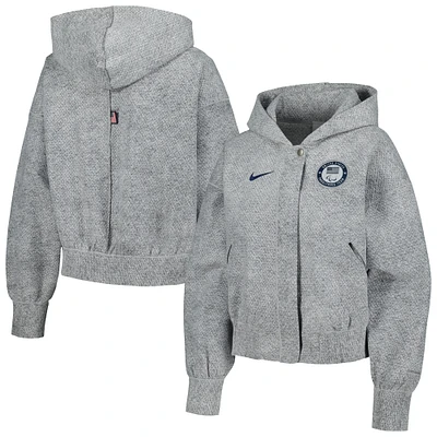 Women's Nike Gray U.S. Paralympics 2024 Media Day Oversized Cropped Performance Full-Zip Hoodie Jacket